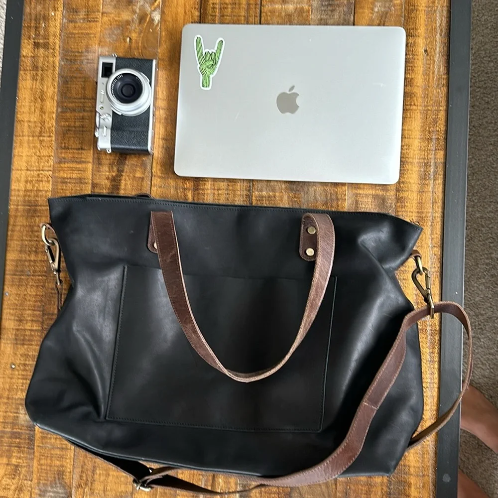 oversized black leather work bag! - Picture 5 of 5